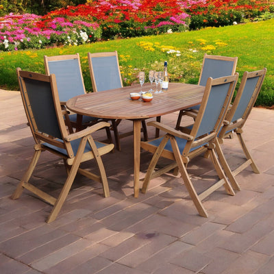 Ellipse FSC Table With 6 Reclining Folding High Back Armchairs