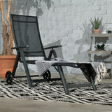Sorrento Wheeled Sun Lounger Black from Roseland Furniture