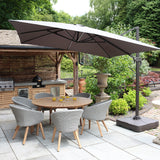 3m x 3m Square Deluxe Solar LED Cantilever Parasol with Base from Roseland Furniture