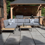 Aspen Garden Lounge Set with Teak Coffee and Side Tables from Roseland Furniture