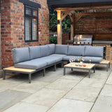 Aspen Garden Lounge Set with Teak Coffee and Side Tables from Roseland Furniture