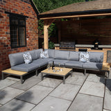 Aspen Garden Lounge Set with Teak Coffee and Side Tables from Roseland Furniture