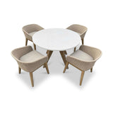 FSC 1 Astral 120cm Round Table w 4 Eden Dusk Dining Chairs from Roseland Furniture