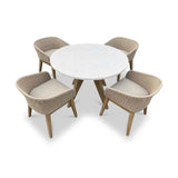 FSC 1 Astral 150cm Round Table w 6 Eden Dusk Dining Chairs from Roseland Furniture