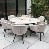 Bali 150cm Round Table w 6 Bali Rope Chairs from Roseland Furniture