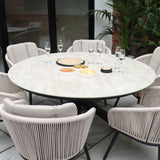 Bali 150cm Round Table w 6 Bali Rope Chairs from Roseland Furniture