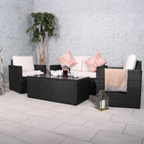 Sofa Lounge Set with Coffee Table Black from Roseland Furniture