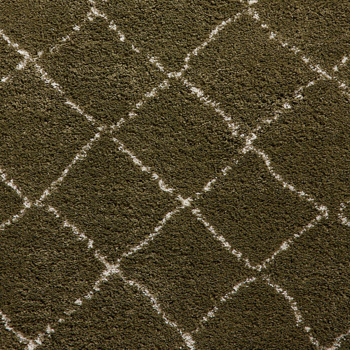 Green Willow Shaggy Tasselled Diamond Rug from Roseland Furniture