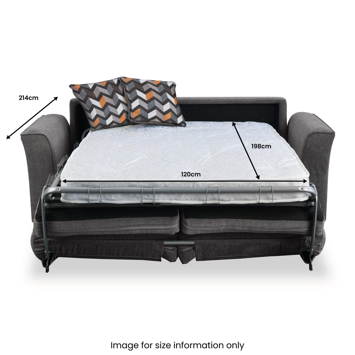 Boston 2 Seater Sofabed in Charcoal by Roseland Furniture