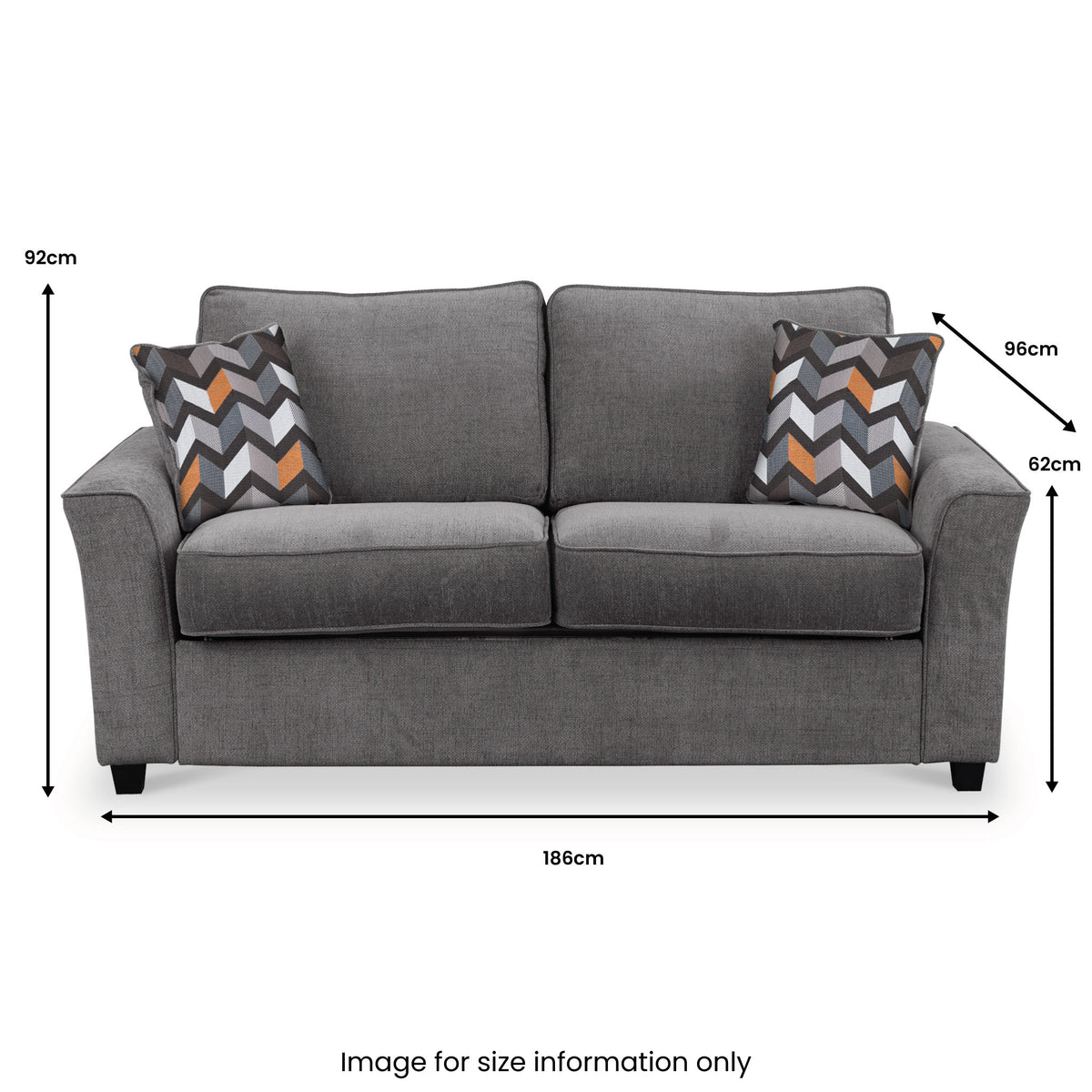 Boston 2 Seater Sofabed in Charcoal by Roseland Furniture