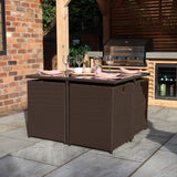 Cannes Brown Rattan 8 Seater Cube Sining Set from Roseland Furniture