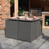 Cannes Grey Rattan 8 Seater Cube Sining Set from Roseland Furniture