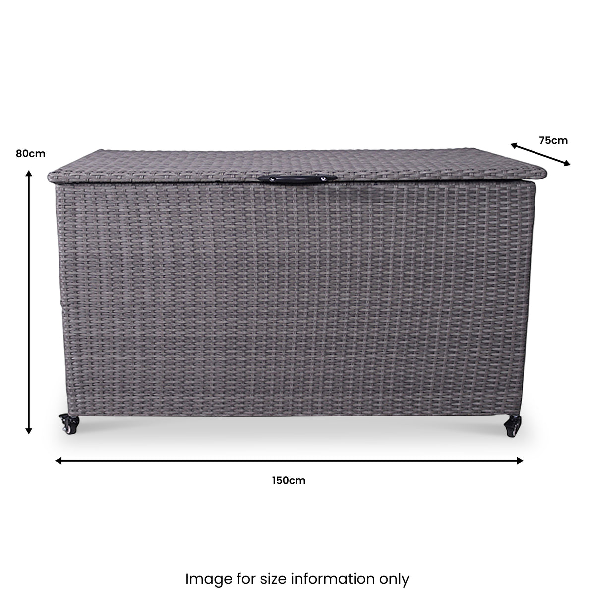 Charcoal Weave KD Cushion Storage Box 645L from Roseland Furniture