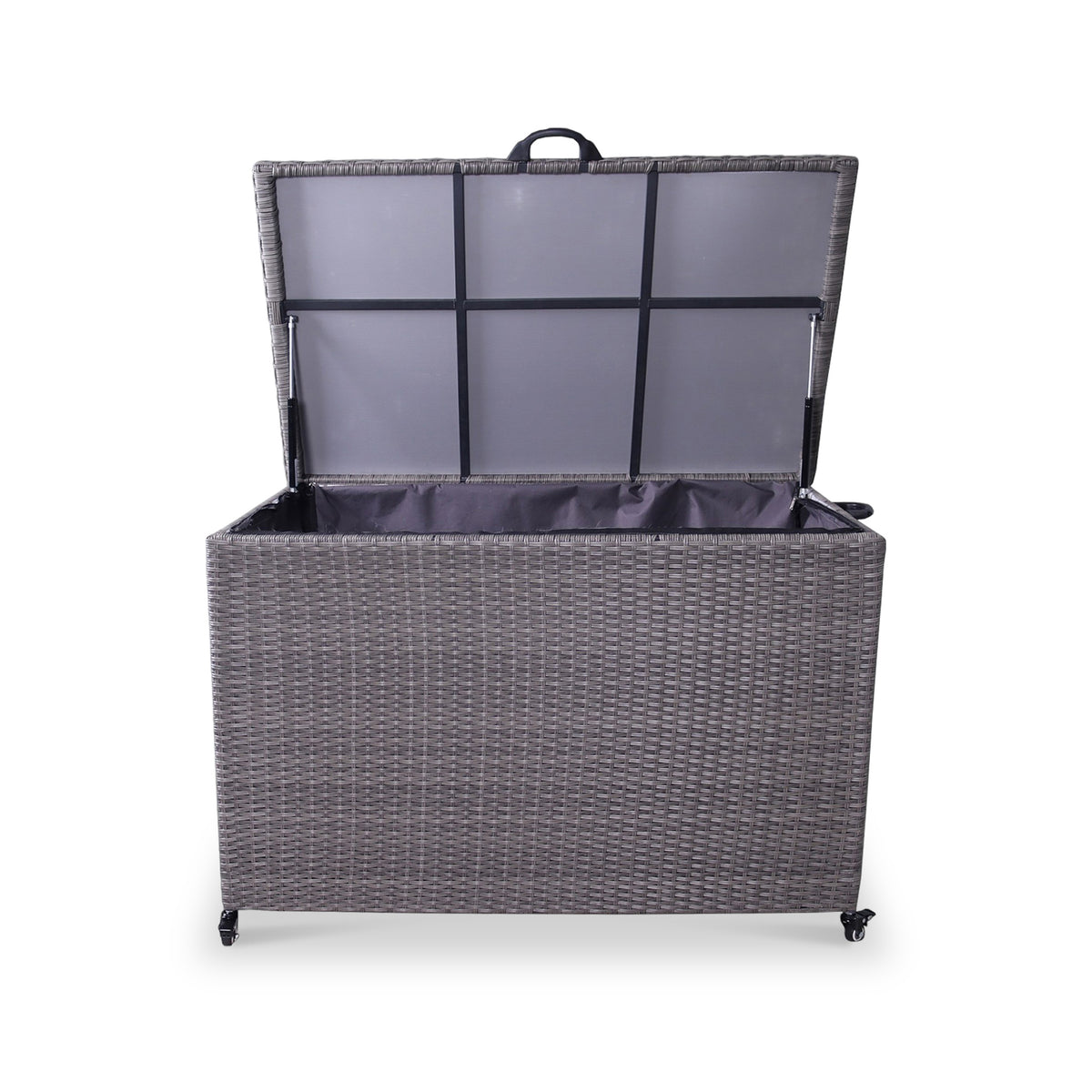 Charcoal Weave KD Cushion Storage Box 645L from Roseland Furniture