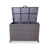 Charcoal Weave KD Cushion Storage Box 645L from Roseland Furniture