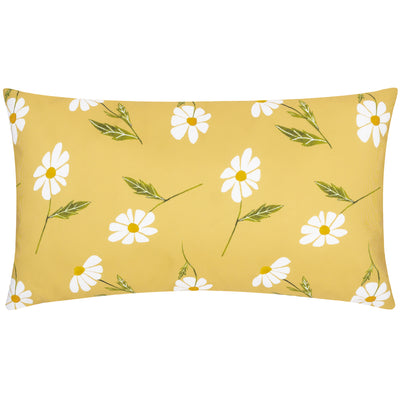 Daisies 50cm Yellow Outdoor Polyester Bolster Cushion
