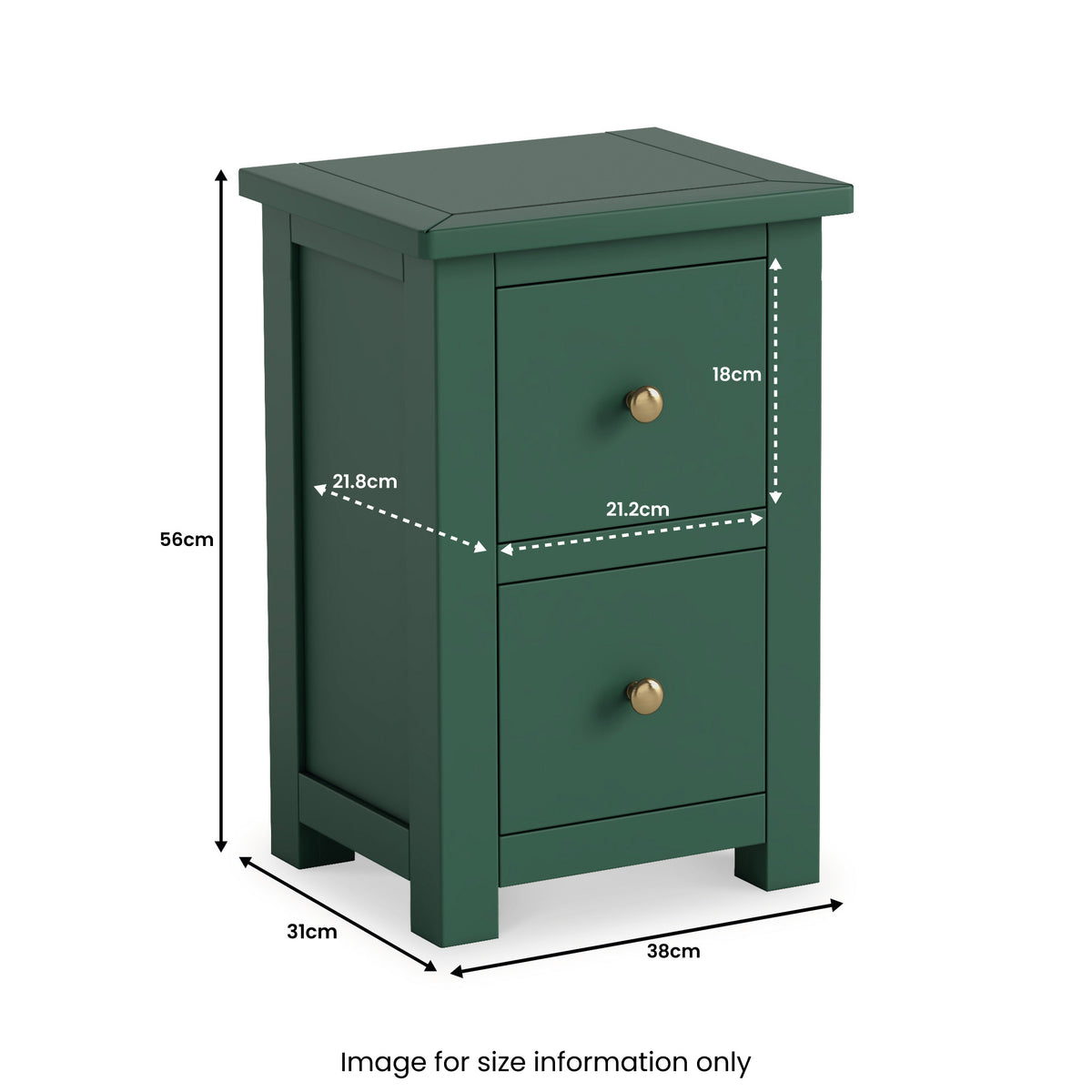 Duchy Puck Green 2 Drawer Bedside Table from Roseland Furniture