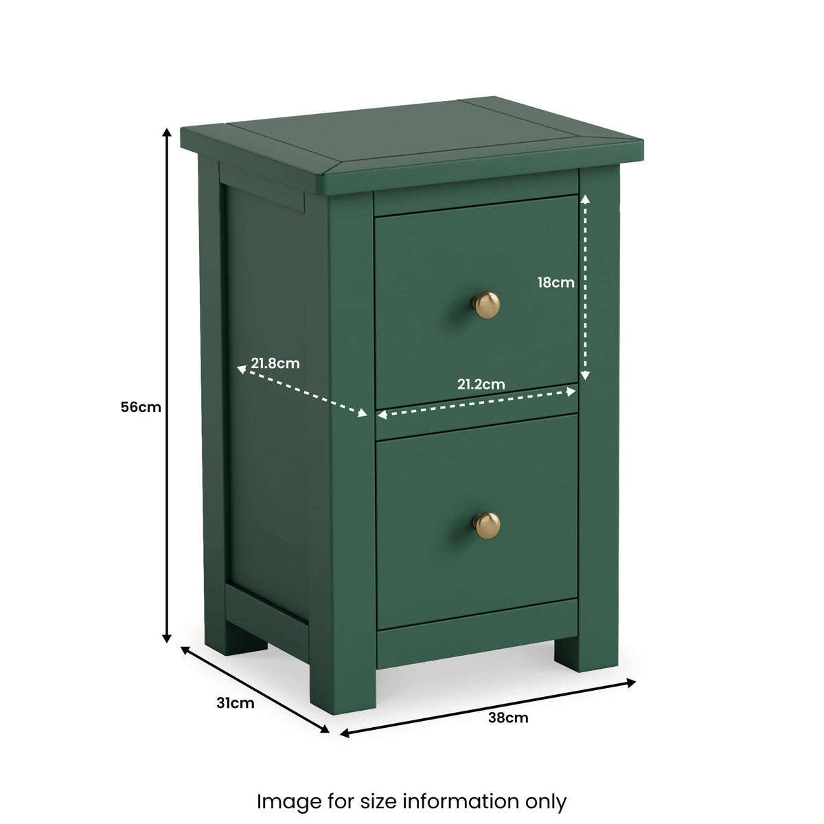 Duchy Puck Green 2 Drawer Bedside Table from Roseland Furniture