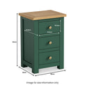 Duchy Puck Green 3 Drawer Nightstand with Oak Top