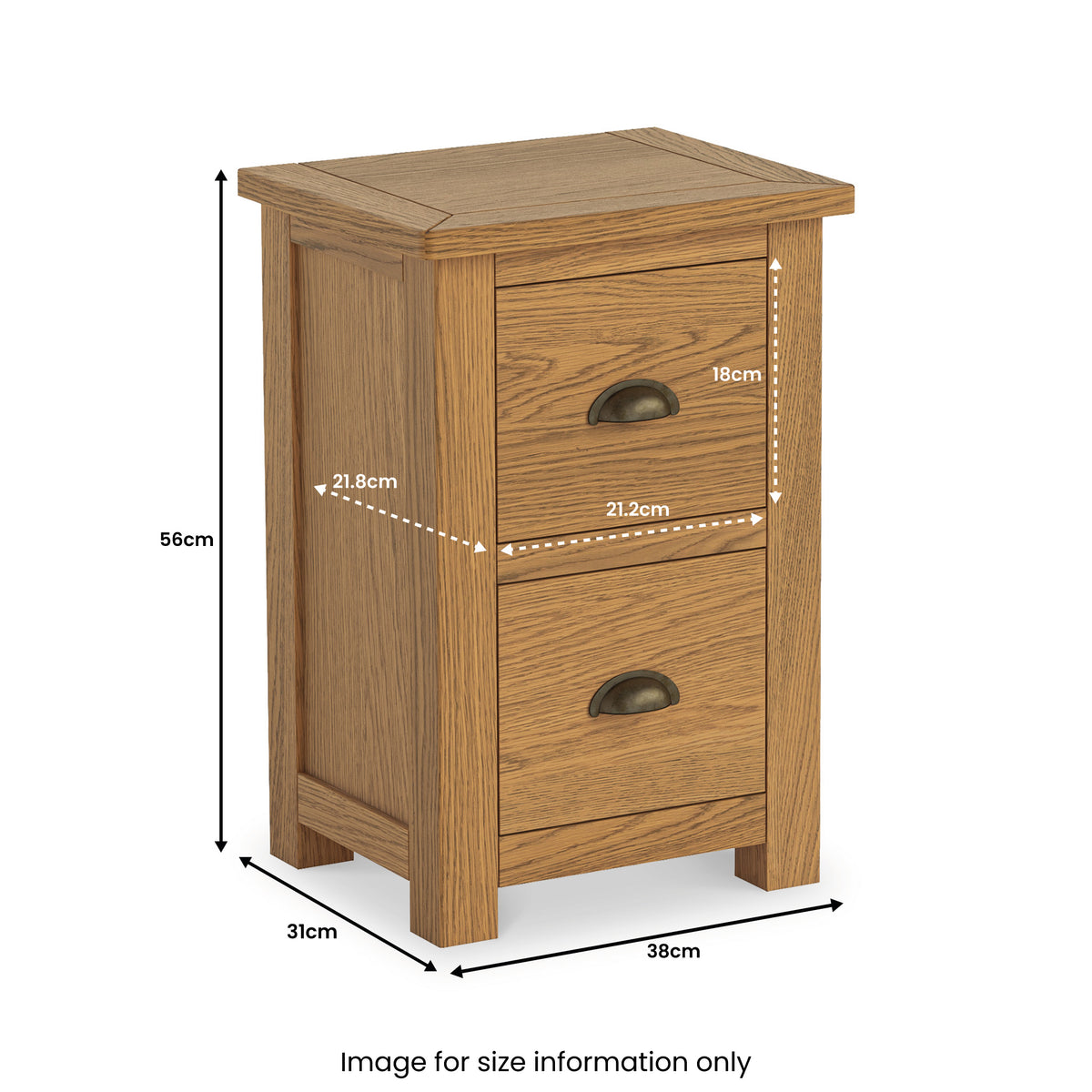 Duchy Waxed Oak 2 Drawer Bedside Table from Roseland Furniture