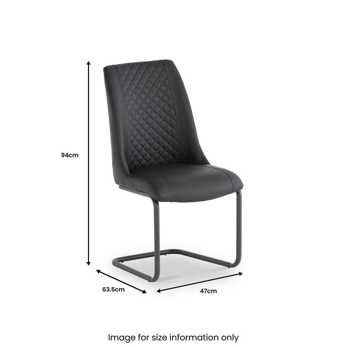 Eliza Grey Faux Leather Quilted Back Dining Chair by Roseland Furniture