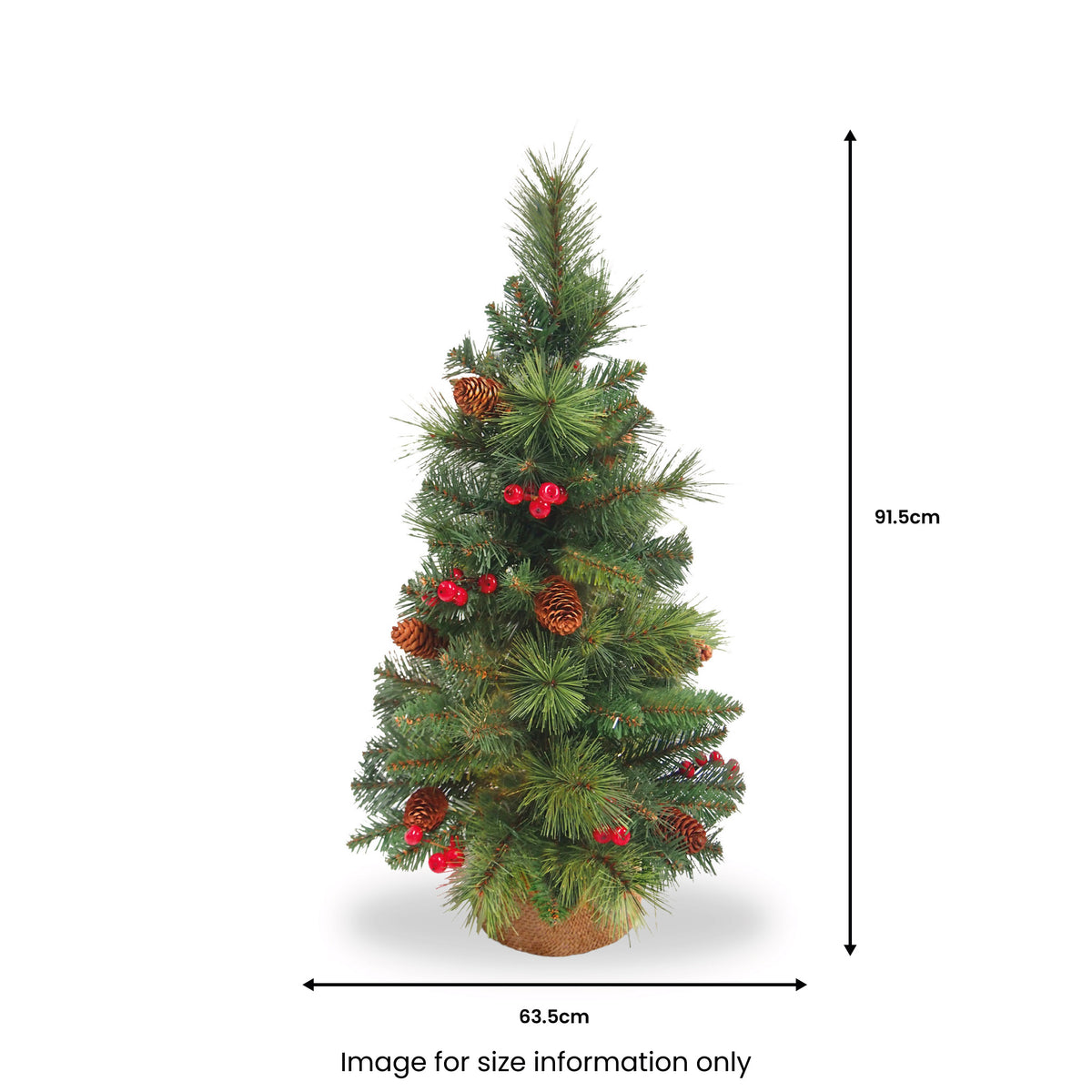Everyday Collection 36" Tree with Burlap Berries & Cones from Roseland