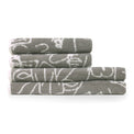 Everybody Grey Abstract 4pc Cotton Hand / Bath Towel Set
