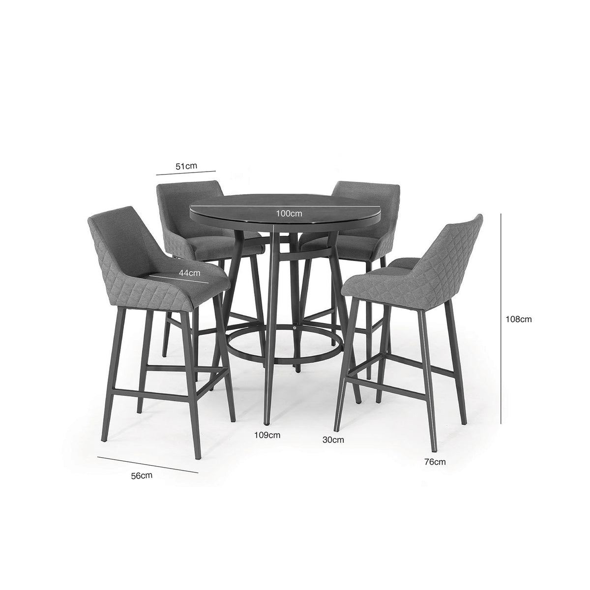 Maze Regal 4 Seat Round Bar Set