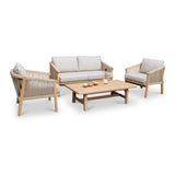 Roma FSC 4 Seater Double Lounge Set with Rectangular Coffee Table from Roseland Furniture