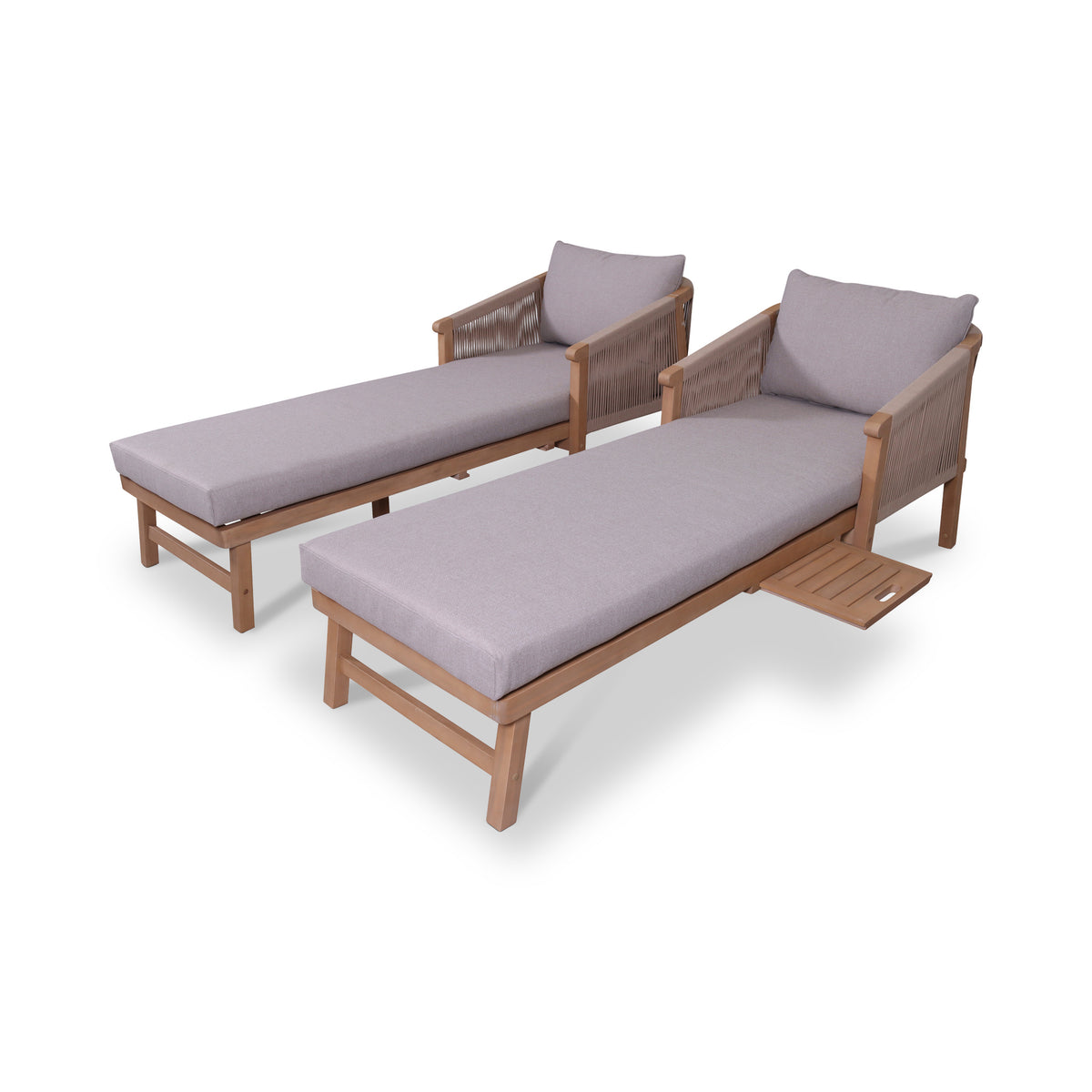 Roma FSC Sunlounger with Pullout Table from Roseland Furniture