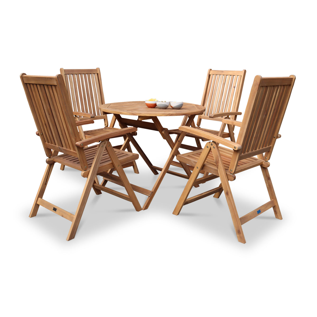 Brooklyn FSC Folding Set with 4 Manhattan Recliner Chairs from Roseland Furniture