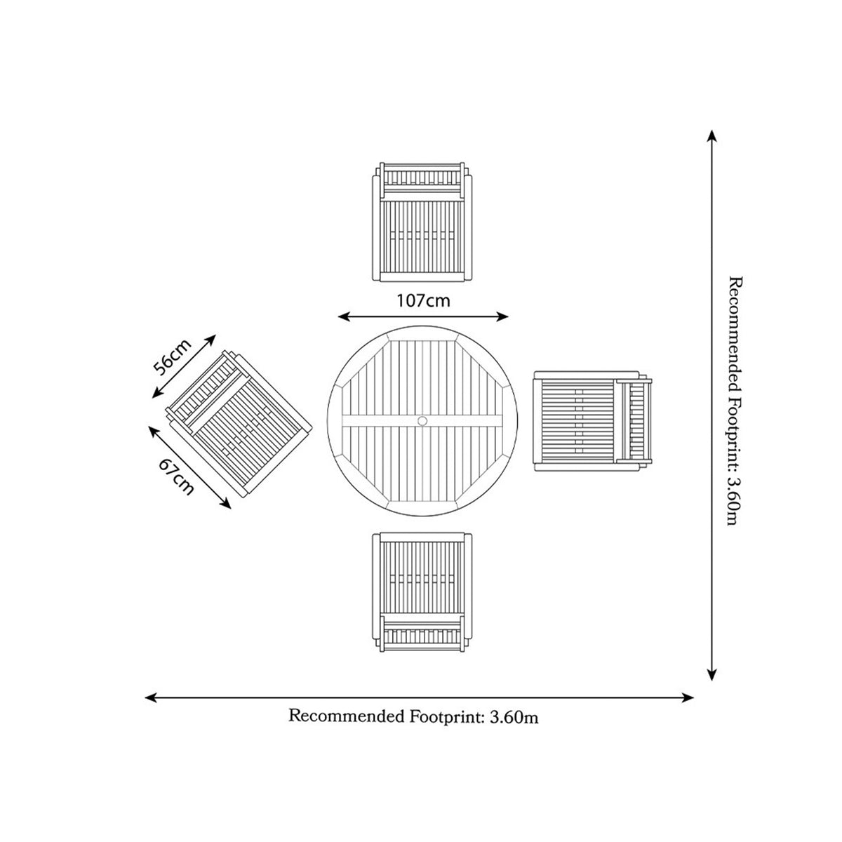 Brooklyn FSC Folding Set With 4 Manhattan Reclining Chairs