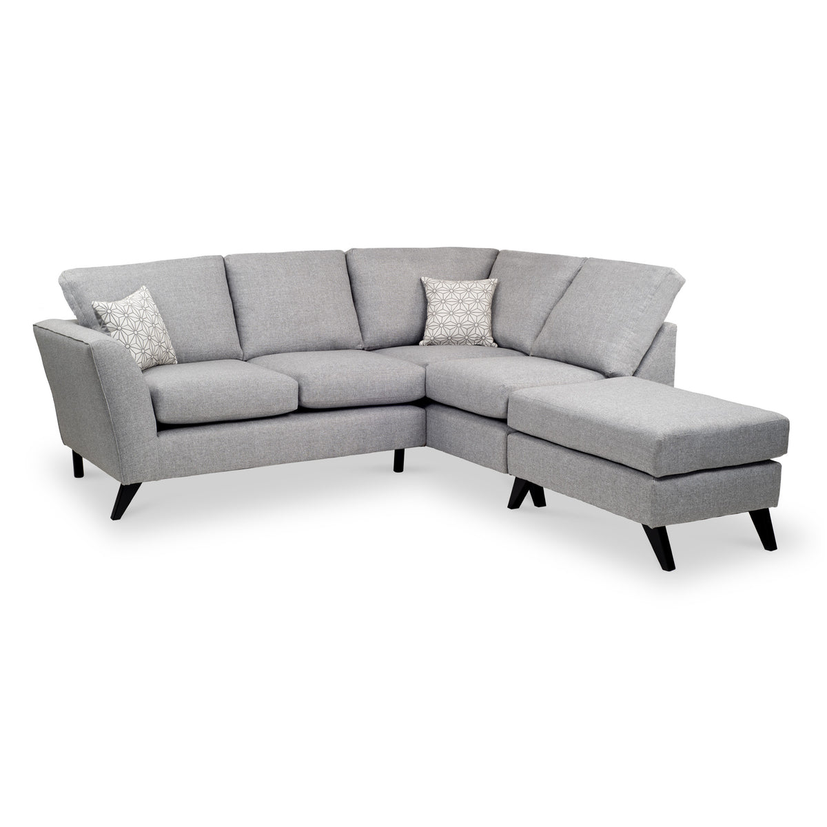 Geo Corner Sofa in Silver by Roseland Furniture