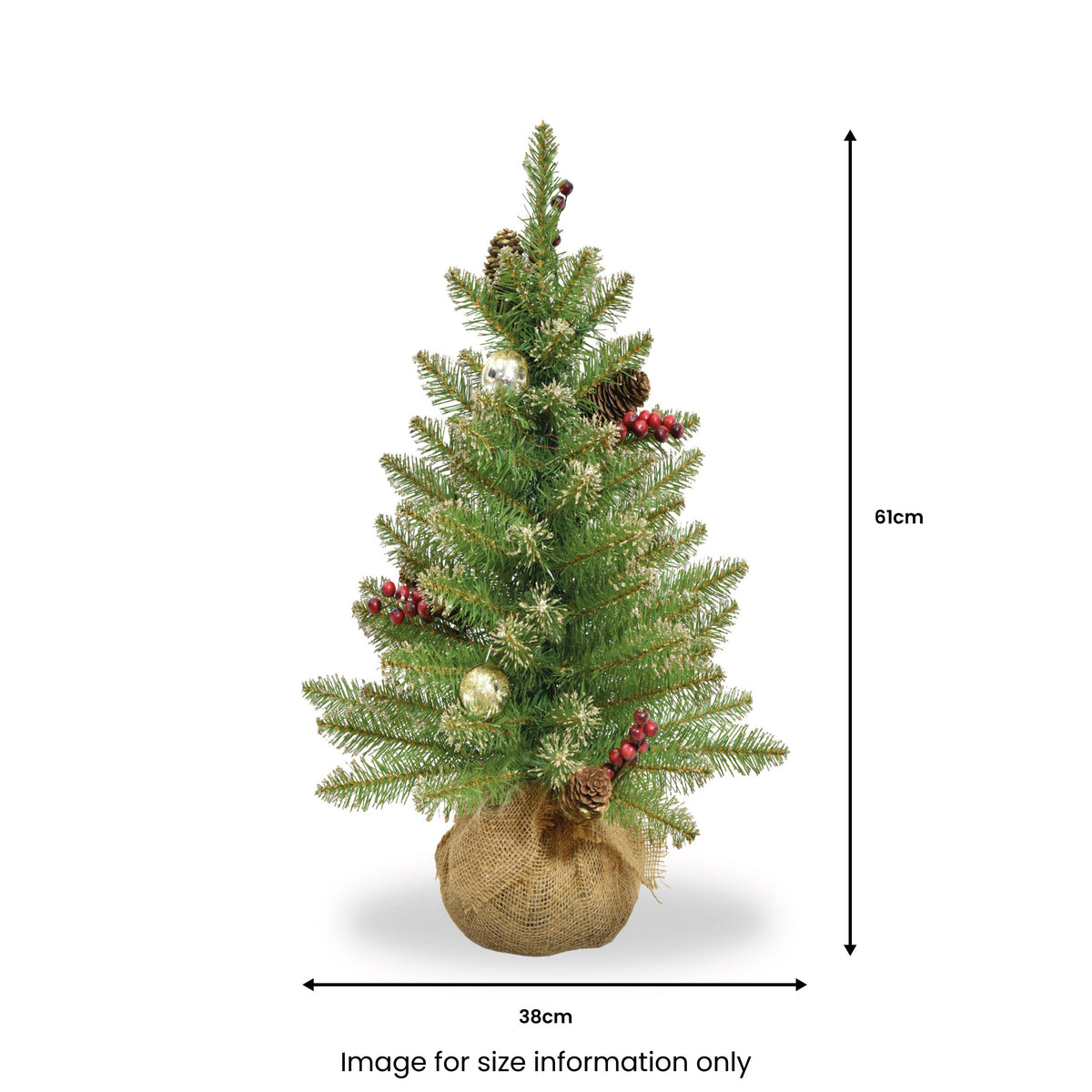 Glittery Gold Dunhill 2ft Tree In Burlap Bag from Roseland