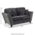 Harris 2 Seater Sofa in Charcoal Size Guide by Roseland Furniture
