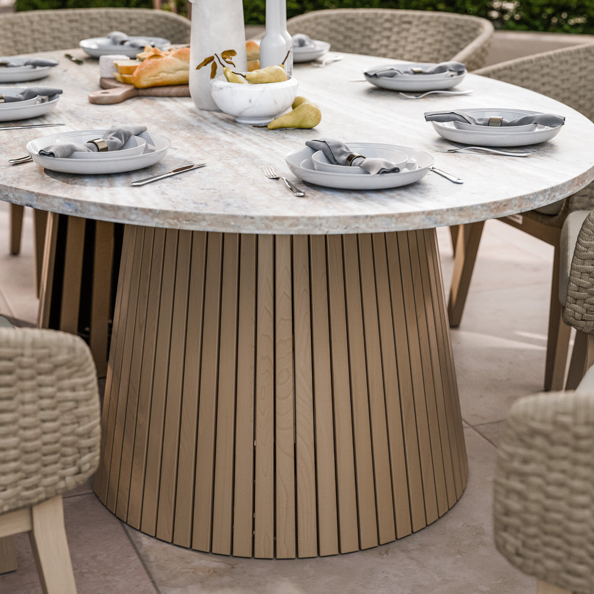 FSC 1 Jupiter 200x145cm Round Table w 8 Eden Dawn Dining Chairs from Roseland Furniture