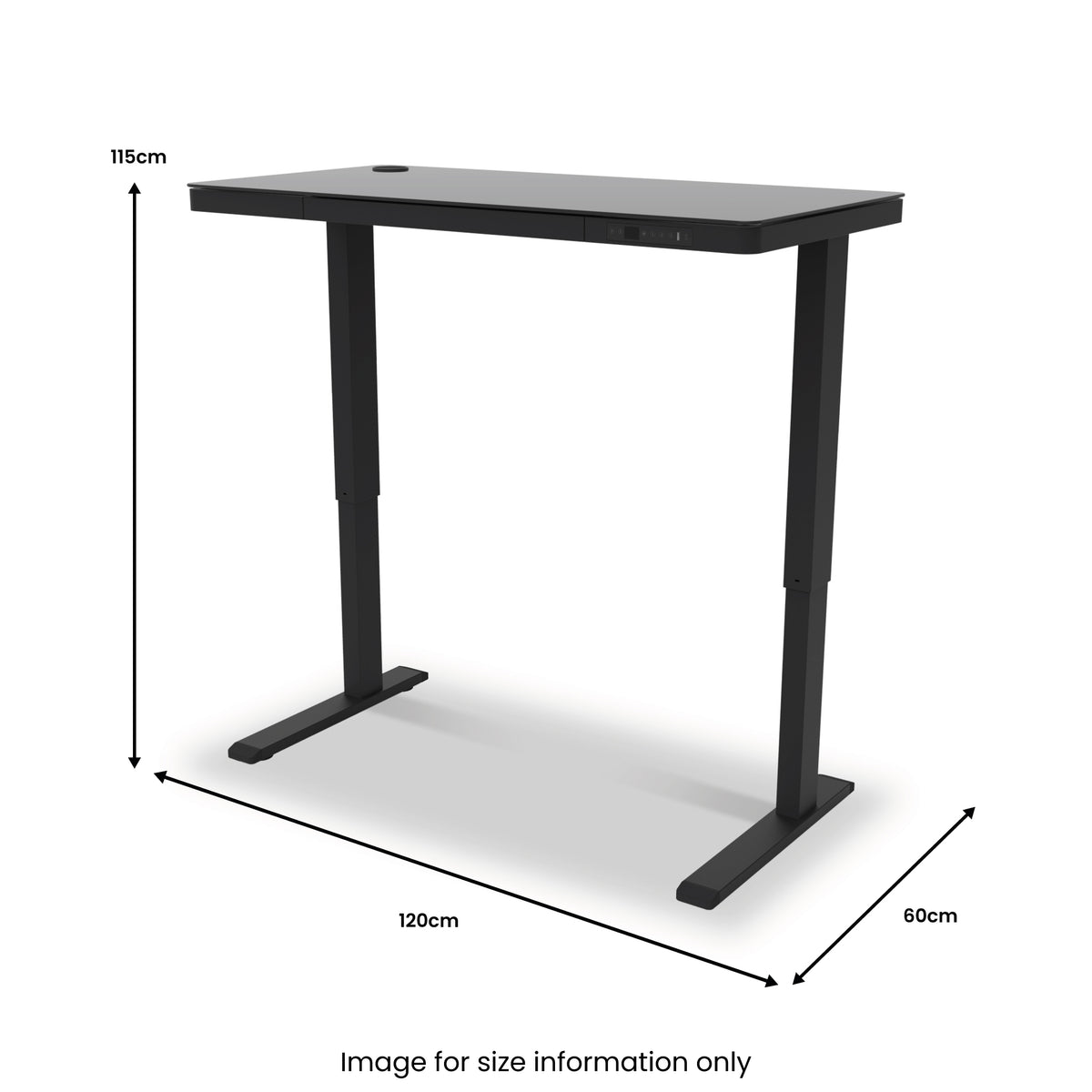 Koble Juno 4.0 Adjustable Smart Desk with Wireless Charging dimensions