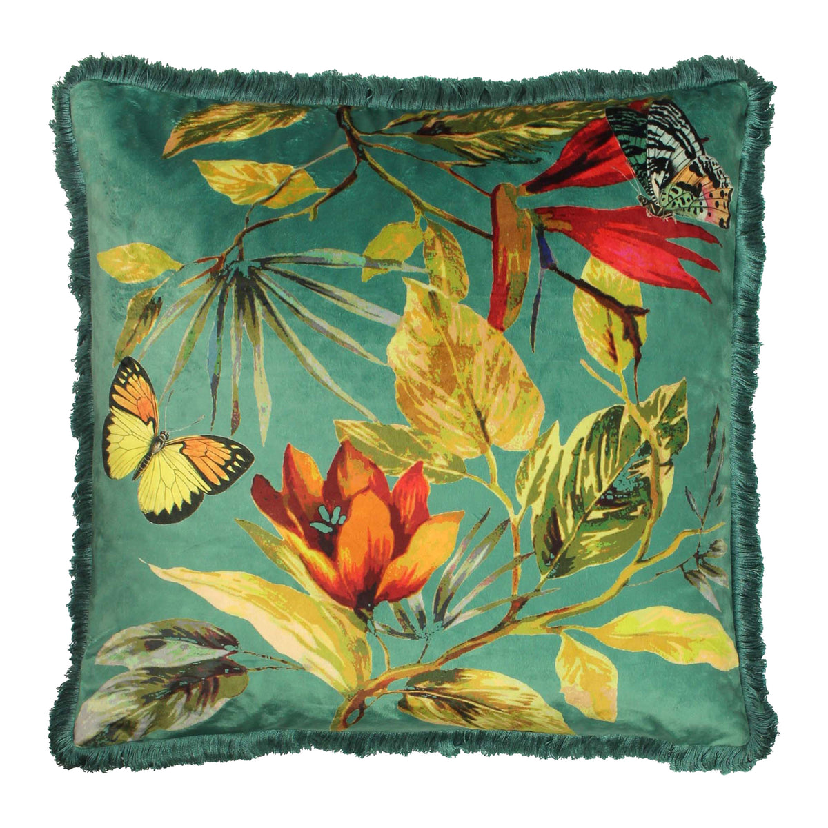 Cahala 50cm Tropical Fringed Cushion