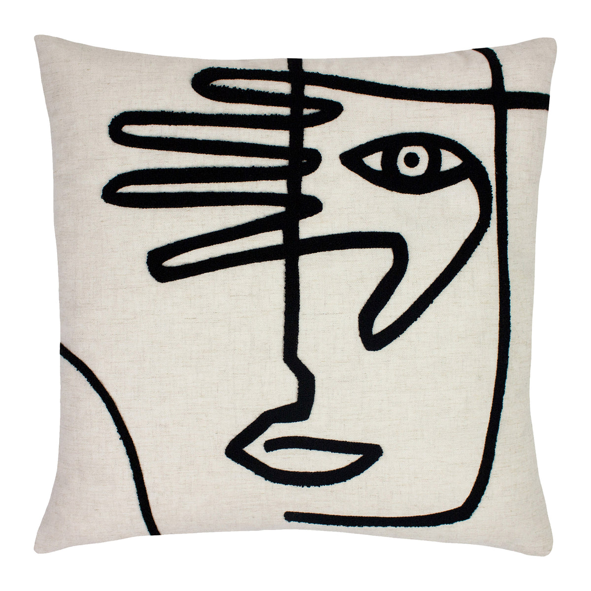 Mono Face 50cm Polyester Linen Cushion