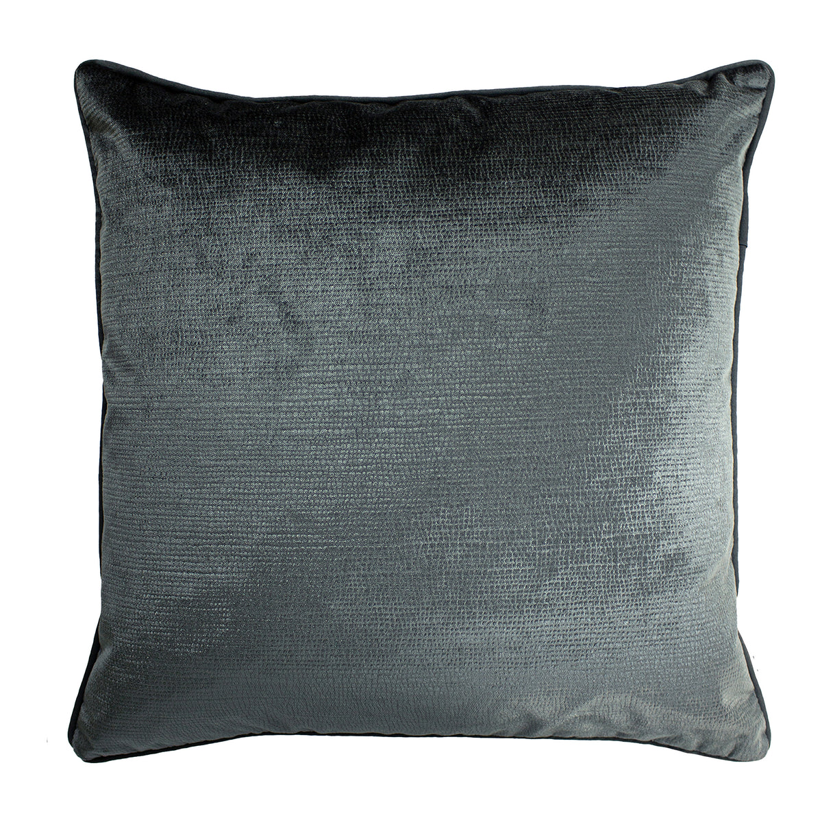 Stella Embossed Snakeskin 45cm Polyester Velvet Cushion Grey