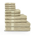 Loft 10pc Oatmeal Cotton Face / Hand / Bath / Sheet Towel Set