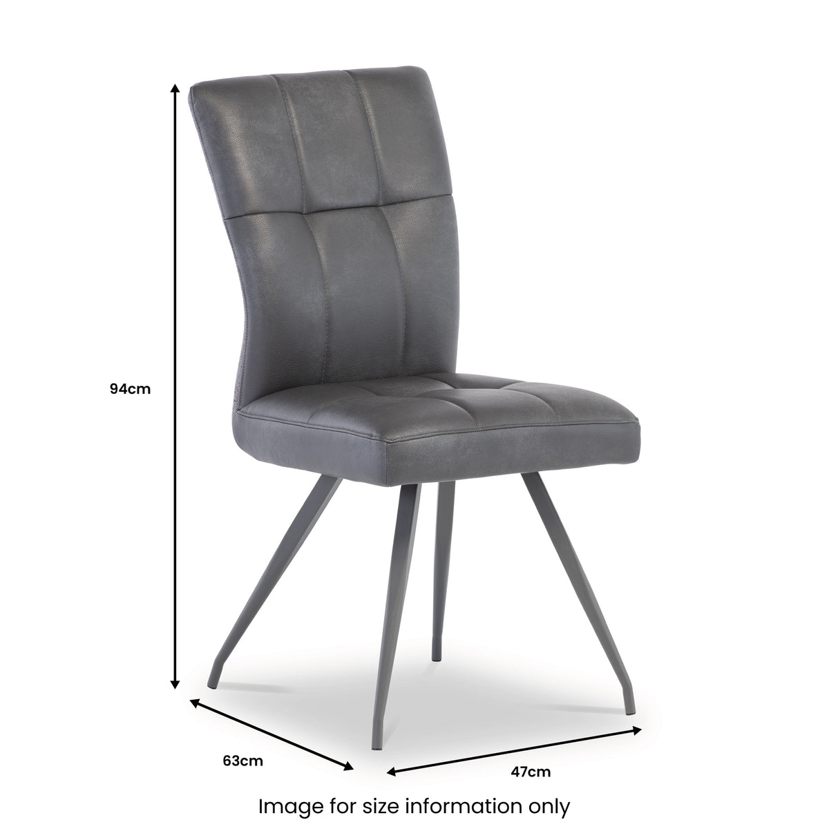 Kourt Grey Faux Leather Dining Chair by Roseland Furniture