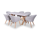 FSC 1 Luna 180x90cm Rectangular table w 6 Sol Dining Chairs from Roseland Furniture
