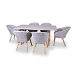 FSC 1 Luna 180x90cm Rectangular table w 6 Sol Dining Chairs from Roseland Furniture