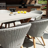 FSC 1 Luna 180x90cm Rectangular table w 6 Sol Dining Chairs Close1 from Roseland Furniture
