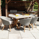 FSC 1 Luna 180x90cm Rectangular table w 6 Sol Dining Chairs Close1 from Roseland Furniture