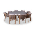 Luna Ellipse Concrete Table Set with 8 Chairs from Roseland Furniture
