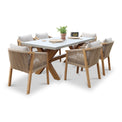 Luna 180x90cm Rectangular Table with 6 Roma Dining Chairs from Roseland Furniture