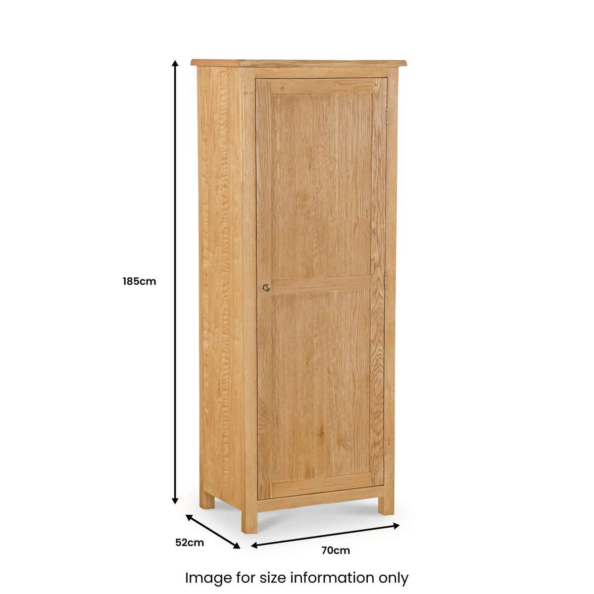 Lanner Oak Full Hanging Wardrobe by Roseland Furniture