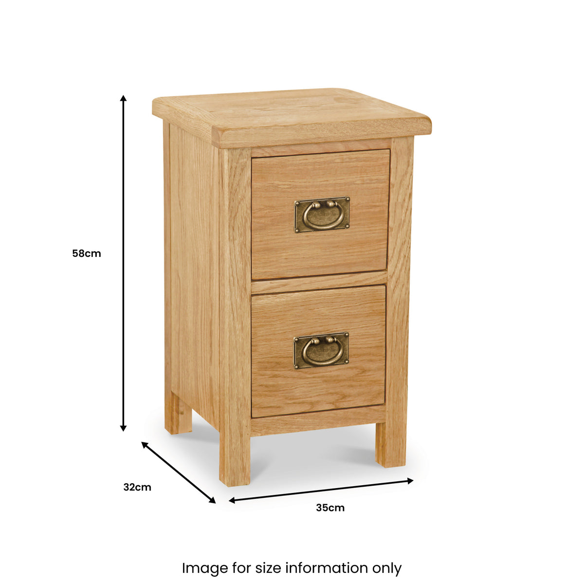 Lanner Oak Slim Bedside Table by Roseland Furniture